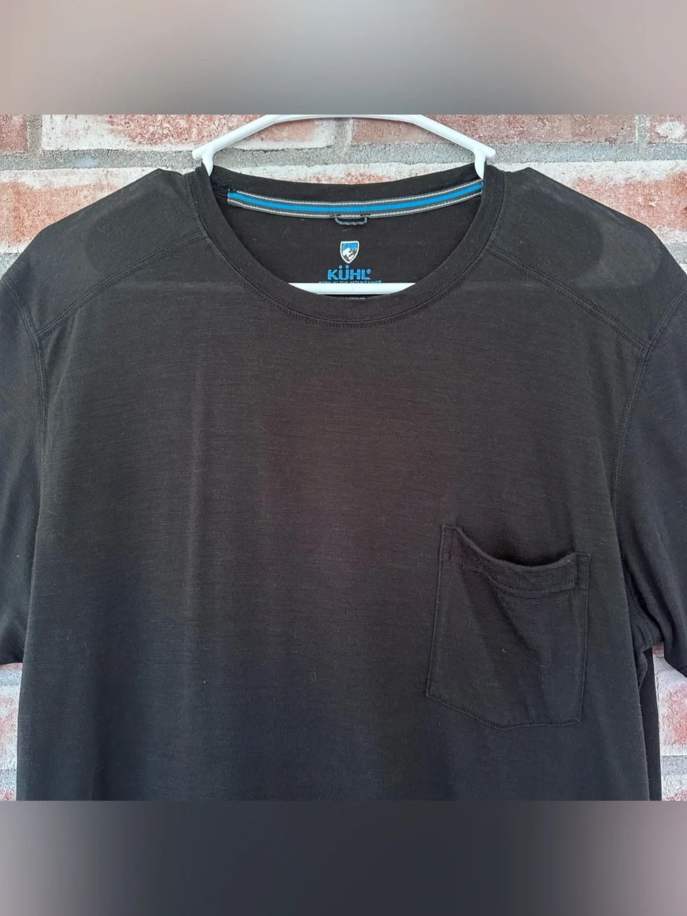 Kuhl Short Sleeve Pocket T Shirt Men’s Medium Black Merino Wool Performance - Picture 2 of 6